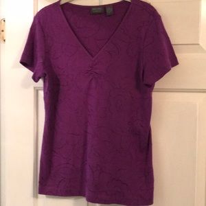 Chico’s purple short sleeve v neck top